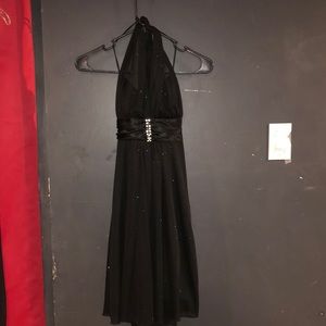 Black halter formal dress